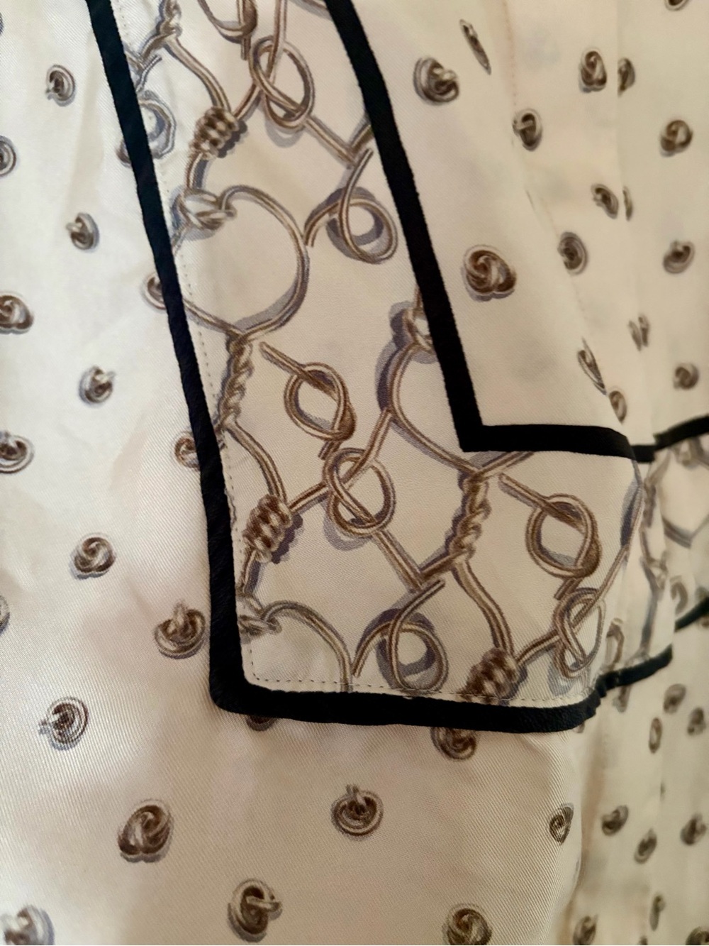 3.1 Phillip Lim 100% Silk Equestrian Scarf Print Blouse Size 6 - Picture 8 of 10